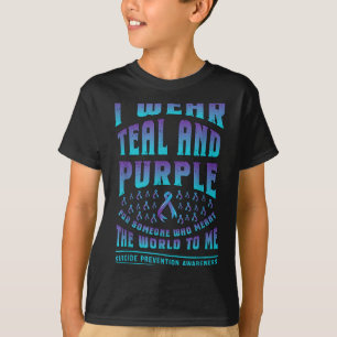 Camiseta Prevenção Use Verde-azulado Roxo Para Alguém Consc