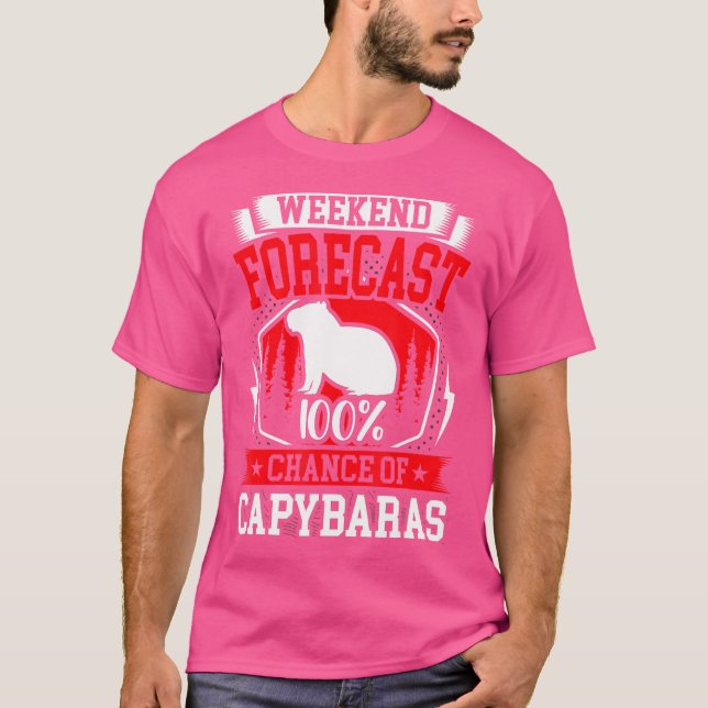 Camiseta Previsão De Fim De Semana 100 Chances De Capybaras (Frente)