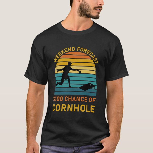 Camiseta Previsão de fim de semana 100% de chance de Cornho (Frente)