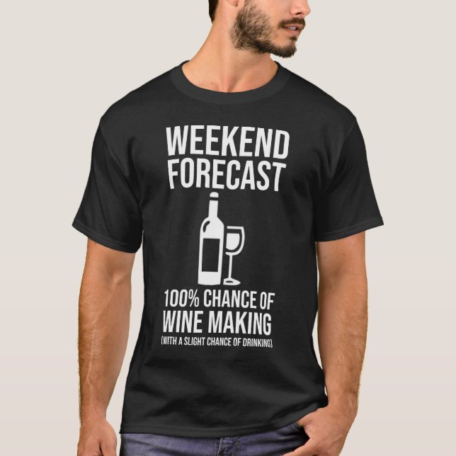 Camiseta Previsão de Fim de Semana - 100% de Chance de Prod (Frente)