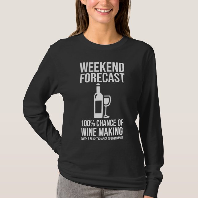 Camiseta Previsão de Fim de Semana - 100% de Chance de Prod (Frente)