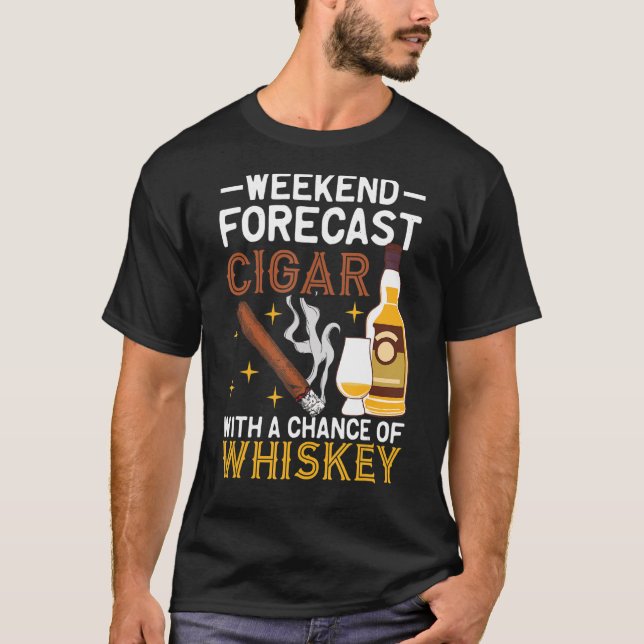 Camiseta Previsão de Fim de Semana - Charuto e Chave de Ocu (Frente)