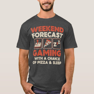 Camiseta Previsão de Fim de Semana de Jogos com Chance de P