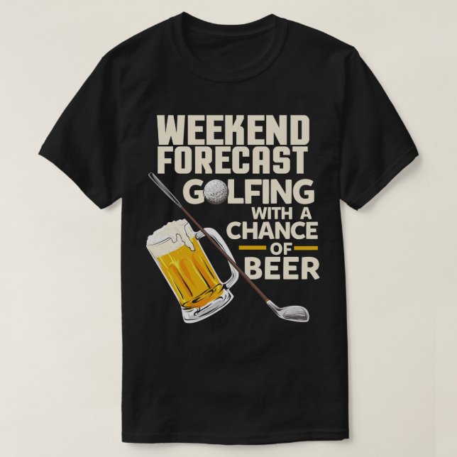Camiseta Previsão de fim de semana Golfe com chance de dive (Frente do Design)
