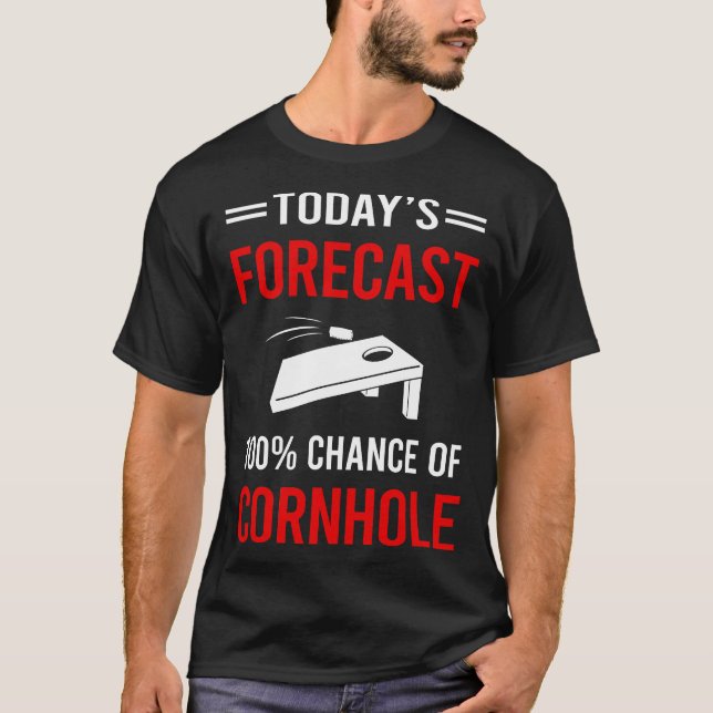 Camiseta Previsão de Hoje Cornhole (Frente)