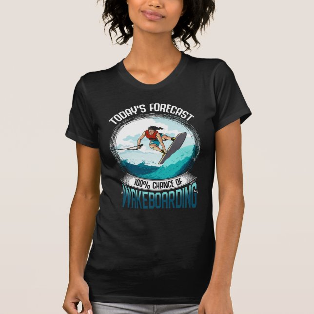 Camiseta Previsão de Wakeboard Water Sports Lover (Frente)