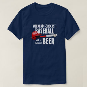 Camiseta "Previsão do fim de semana: Baseball com chance de