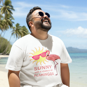 Camiseta Previsão do Tempo Divertida da Praia do Flamingo