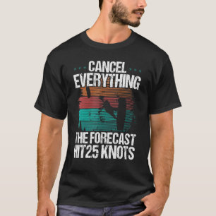 Camiseta Previsão do Vento Vintage Kiteboard 25 Knots Kites