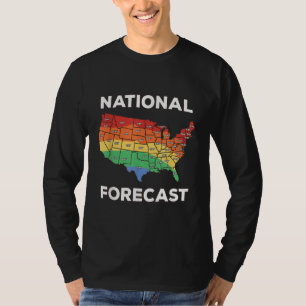 Camiseta Previsão Nacional Imprimo Gay do Mapa Americano do