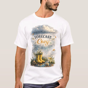Camiseta Previsão Projeto Cottagecore Aconchegante Dia Chuv