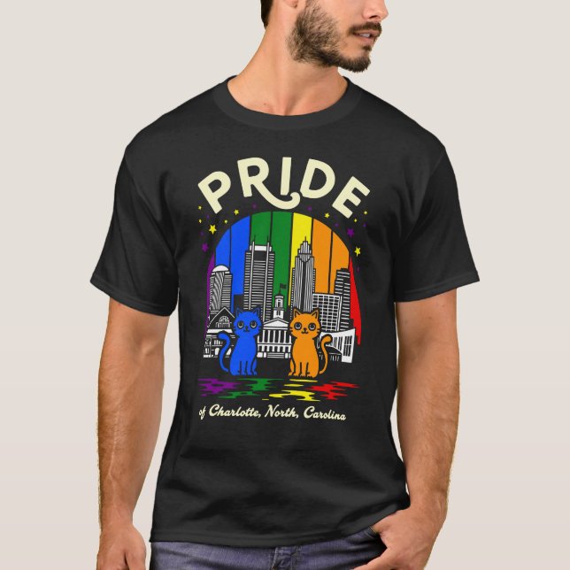 Camiseta Price of Charlotte City North Carolina Rainbow Fla (Frente)