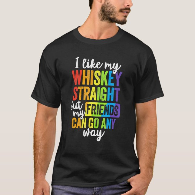 Camiseta Pride Lgbt Ally Whiskey Hetero Amigos (Frente)