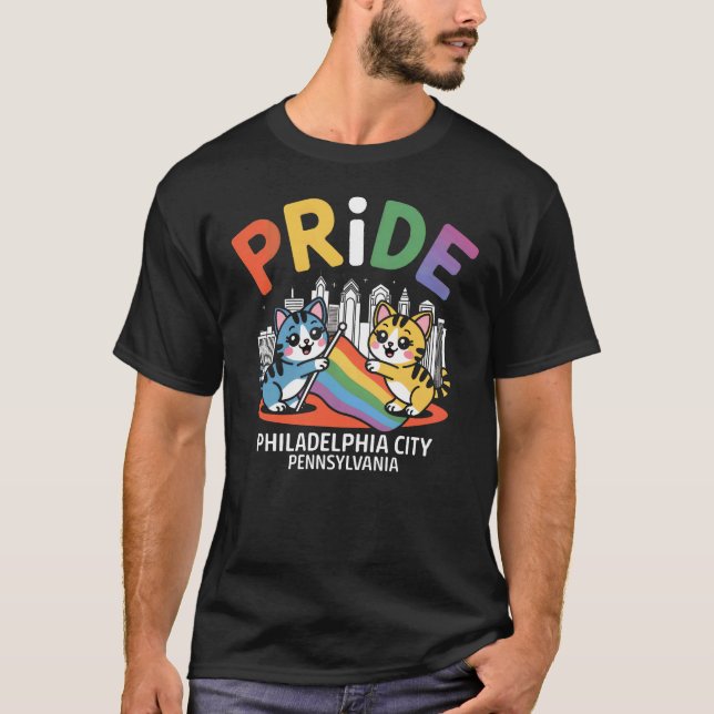 Camiseta Pride Month Philadelphia City Pennsylvania EUA Rai (Frente)