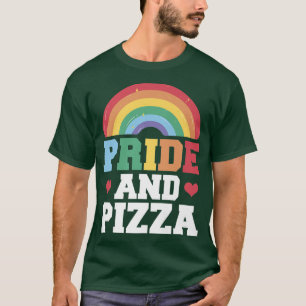 Camiseta Pride & Pizza Lgbt Orgulho gay Rainbow Flag Lgbtq