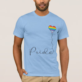 Camiseta PRIDE Rainbow LGBTQIA Heart Balloon Blue T Shirt