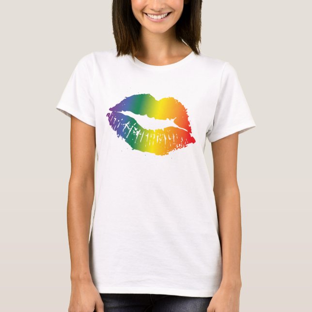 Camiseta Pride Rainbow Lips (Frente)