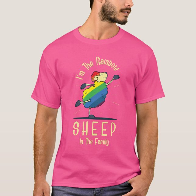 Camiseta Pride Rainbow Sheep of the Family (Frente)