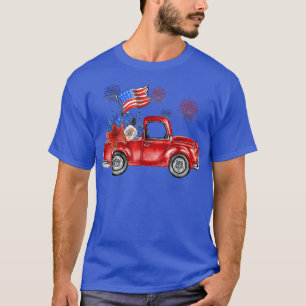 Camiseta Pride Red Farm Truck Farmer Girl Patriotic 4th Of 