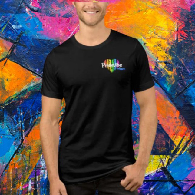 Camiseta PrideVibe Logo: Frente Sutil, Verso Ousad (Criador carregado)