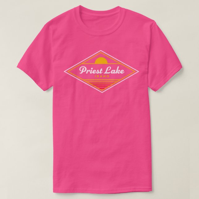Camiseta Priest Lake Idaho Priest Lake Camping Retro Sunset (Frente do Design)
