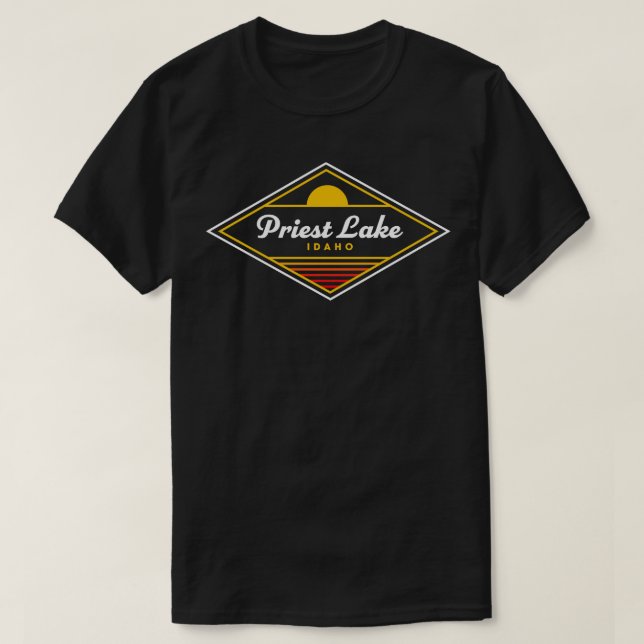 Camiseta Priest Lake Idaho Priest Lake Camping Retro Sunset (Frente do Design)