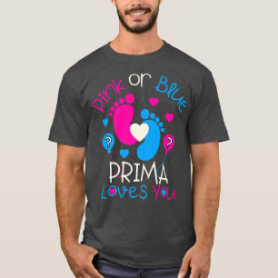 Camiseta Prima Cor-De-Rosa Ou Azul Te Ama Sexo Bebê Reveal