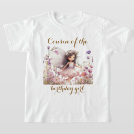 Camiseta Prima silvestre Lavanda Fada da menina do aniversá