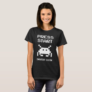Camiseta Prima Start Insert Coin gamer design