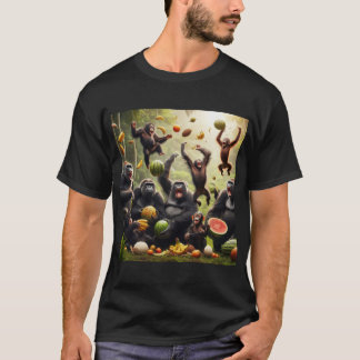 Camiseta Primatas de luta alimentar, fruta