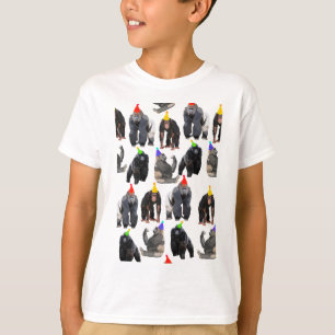 Camiseta Primate Birthday Card Gorilla e Chimpanzee Celeb