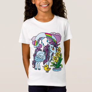 Camiseta Primavera Daffodils e Unicorn