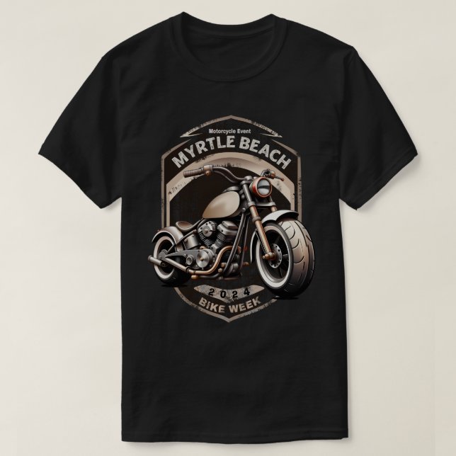 Camiseta Primavera de 2024 da Semana de Bike de Myrtle Beac (Frente do Design)