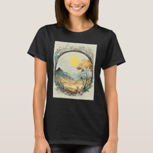 Camiseta Primavera de montanha Paisagem Natureza Sunset
