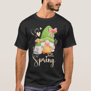 Camiseta Primavera, gnomo com flores, cuidado com flores, f