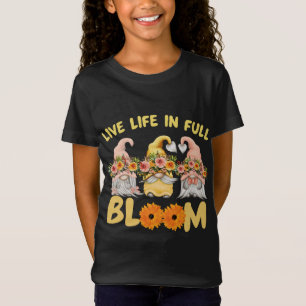 Camiseta Primavera Gnomo com Flores Dizendo