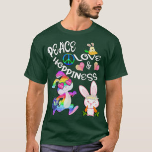 Camiseta Primavera Love Peace & Hoppiness Felz pascoa 