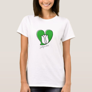Camiseta Primavera no Amor - Tulipas brancas - Camisa-T