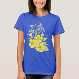 Camiseta primavera primrose snowdrop bluebell