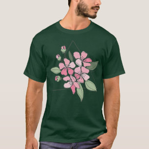 Camiseta Primavera Rosa-Flor-Flor-Flor Sakura Japonês