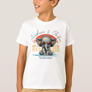 Camiseta Primavera Sunshine e Ele se diverte Retro Beach.