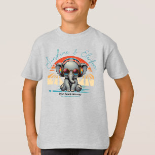 Camiseta Primavera Sunshine e Ele se diverte Retro Beach.