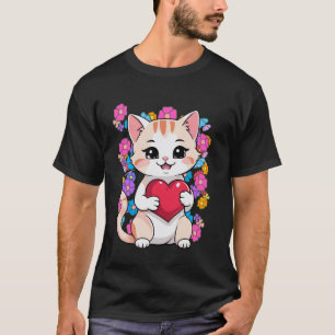 Camiseta Primavera Verão Gatinho Gatinho Tempo de Verão Cor