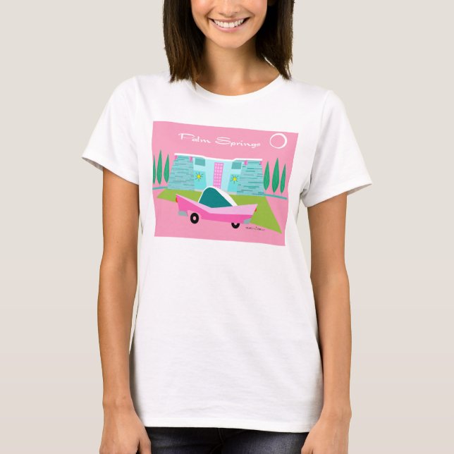 Camiseta Primaveras de Palma Cor-de-Rosa T-Shirt (Frente)