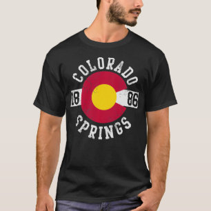 Camiseta Primaveras do Colorado Sinalizador Retro Desvaneci