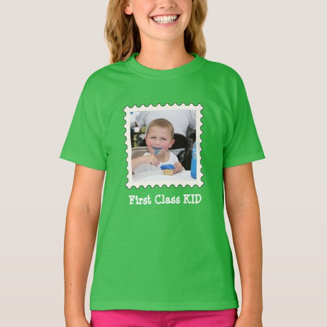 Camiseta PRIMEIRA CLASSE KID Melhor Criança Alguma foto qua (Frente)