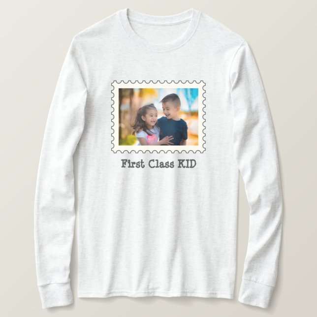 Camiseta PRIMEIRA CLASSE KID Melhor Kid foto horizontal per (Frente do Design)