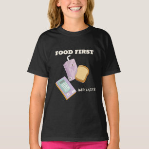 Camiseta Primeira comida de matemática no almoço da escola
