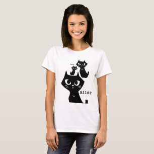 Camiseta Primeira Conheça A Família Sortuda De Gatos Pretos