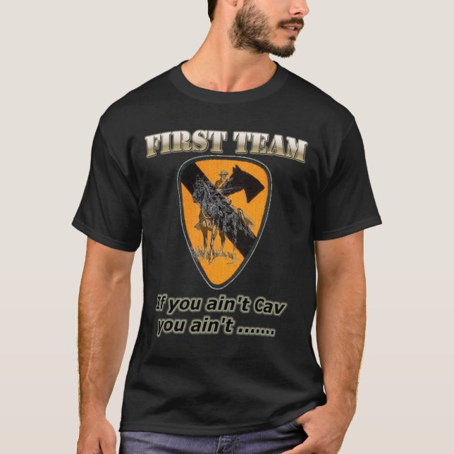 Camiseta Primeira Equipe - para Veteranos de Cavalaria do E (Frente)